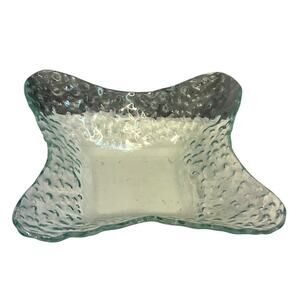 Recycled Green Glass Square Dimpled 12 in Decorative Dish